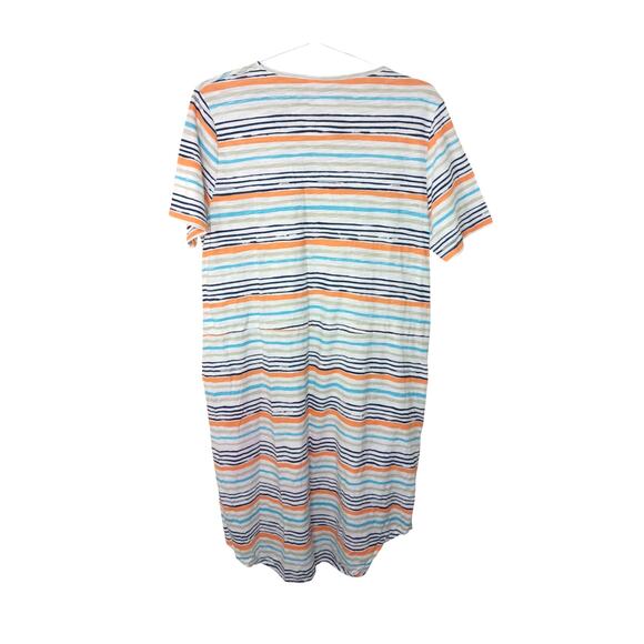 iCantoo Striped V-Neck T-Shirt Dress Women’s L Multicolor Lightweight Hem USA - Picture 3 of 15